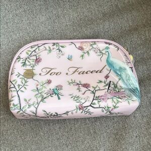 Too Faced Pink Floral Cosmetic Pouch